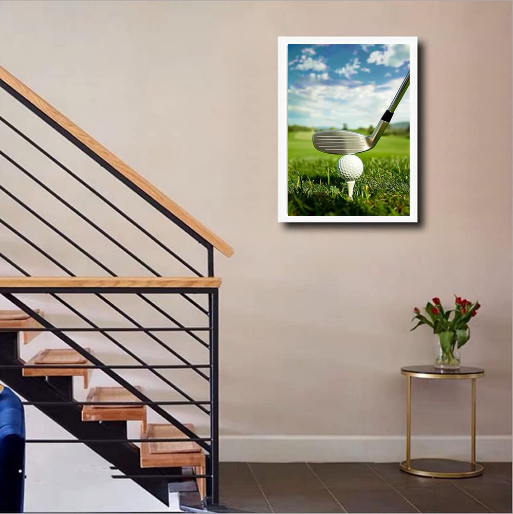 MaiYiYi Golf Diamond Painting by Numbers, 5D Full Round Drill Play Golf Diamond Painting Cross Stitch Kit, Golf Competition Diamond Painting Set for Adult Home Wall Art Decor (30X40 CM) MaiYiYi