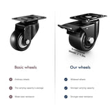 ANDUTEES 2 Inch Caster Wheels, Casters Set of 4, Heavy Duty Casters Load 2200lbs, Locking Swivel Plate Industrial Casters, Low Gravity Center Castor for Furniture and Workbench ANDUTEES