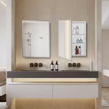 IDYLLOR Bathroom Medicine Cabinet with Beveled Edge Mirrored Door 14 x 18 inch, Recessed or Surface Mount, with Adjustable Glass Shelves IDYLLOR