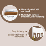 Josmimic Wall Necklace Organizer Holder: Wall Mounted Jewelry Hanging Storage Necklaces Display Hanger White Josmimic