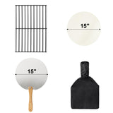 15’’ Outdoor Pizza Oven Wood Fired Pizza Oven Portable Patio Ovens Included Pizza Stone, Pizza Peel, Fold-up Legs, Cover Cooking Rack for Camping Backyard BBQ Polar Aurora