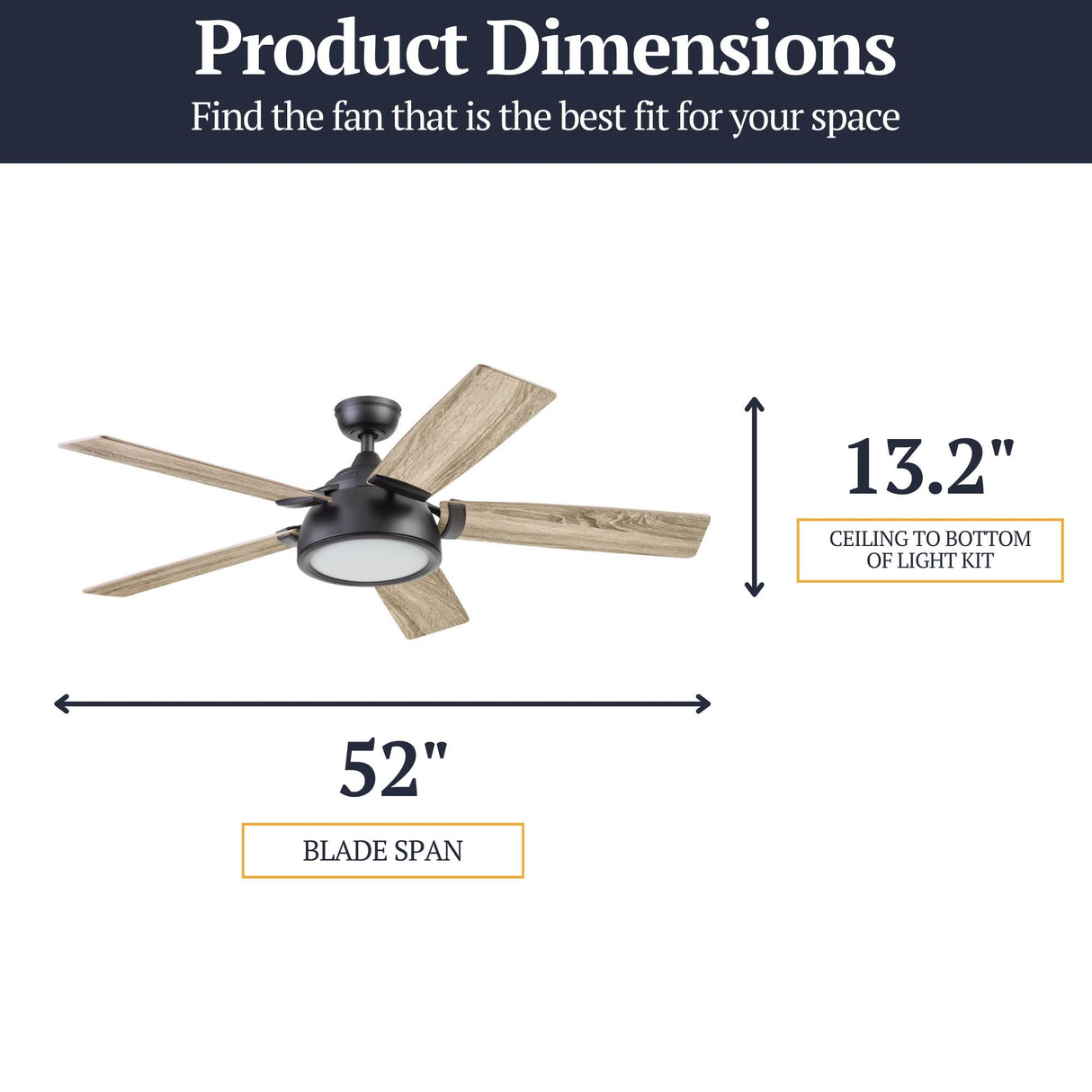 Prominence Home Potomac, 52 Inch Industrial Style Smart Ceiling Fan with Light, Remote Control, Dual Finish Blades, Compatible with Alexa and Google Assistant - 51639-01 (Matte Black) Prominence Home