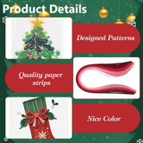 WEBEEDY 20 Sets Christmas Paper Quilling Kit for Adult Beginner Handmade Christmas Tree Snowman Ball Socks Patterns Greeting Card with Instuction DIY Holiday Congratulation Cards for Party Decor WEBEEDY