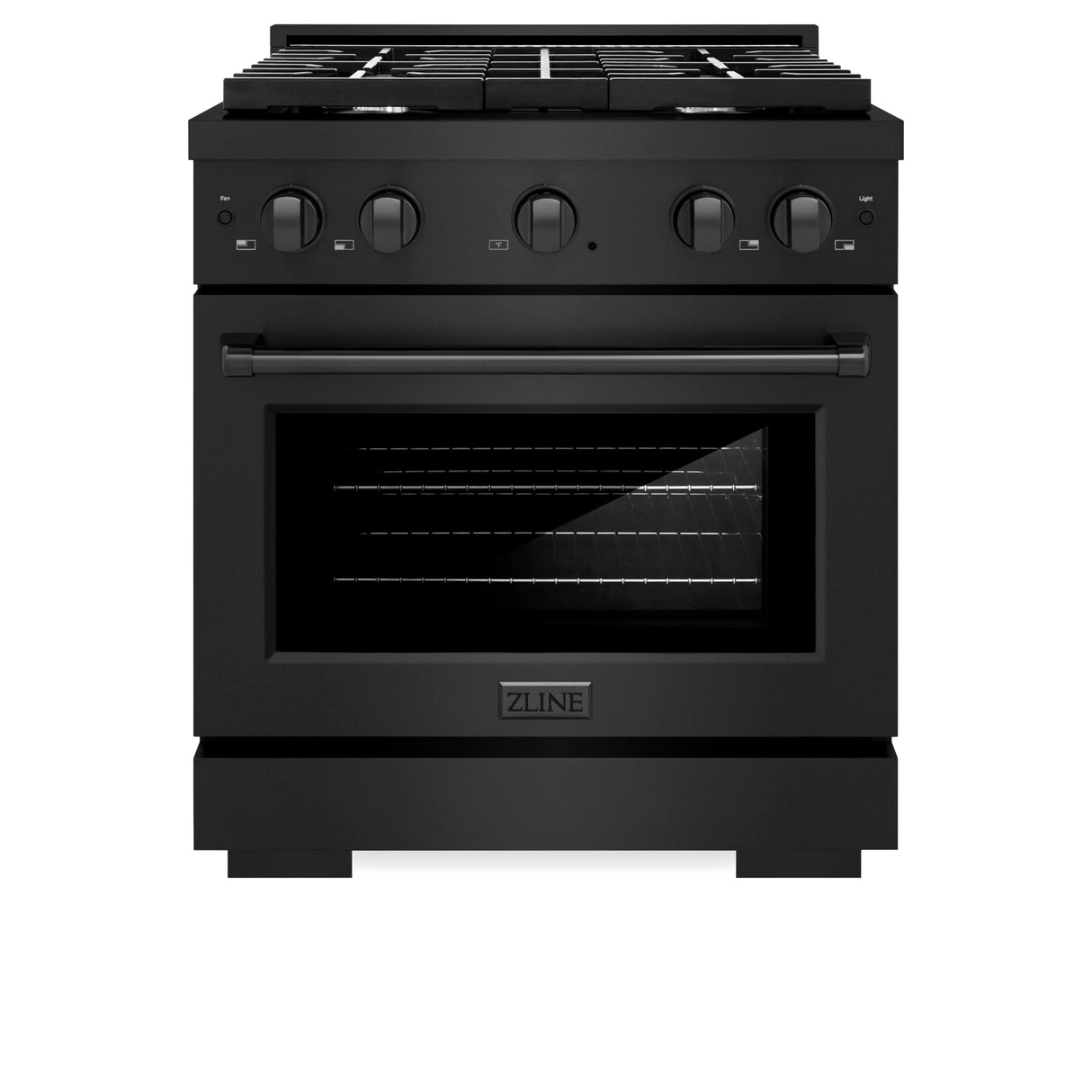 ZLINE 30 in. 4.2 cu. ft. Paramount Gas Range with 4 Burner Cooktop and Convection Gas Oven in Black Stainless Steel (SGRB-30) Z Line Kitchen and Bath