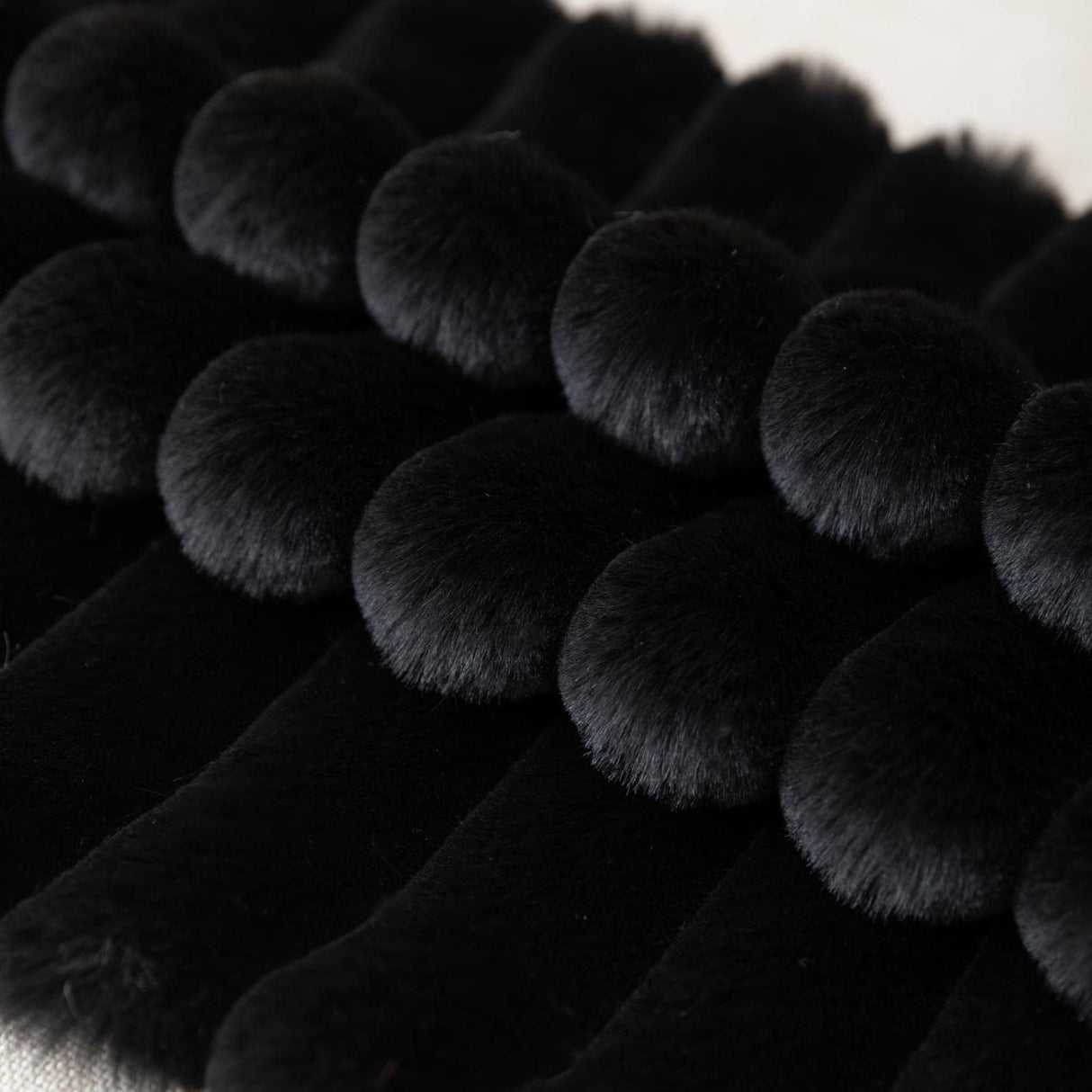 ZLINA Set of 2 Black Faux Fur Decorative Throw Pillow Covers Fluffy Striped Pillowcase Cushion Covers 18 x 18 Inch Decor Sofa Couch Bedroom ZLINA