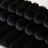 ZLINA Set of 2 Black Faux Fur Decorative Throw Pillow Covers Fluffy Striped Pillowcase Cushion Covers 18 x 18 Inch Decor Sofa Couch Bedroom ZLINA