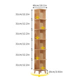 LyeXD 6-Tier Rotating Wood Bookshelf - Multi-Functional Display Bookcase for Any Room LyeXD