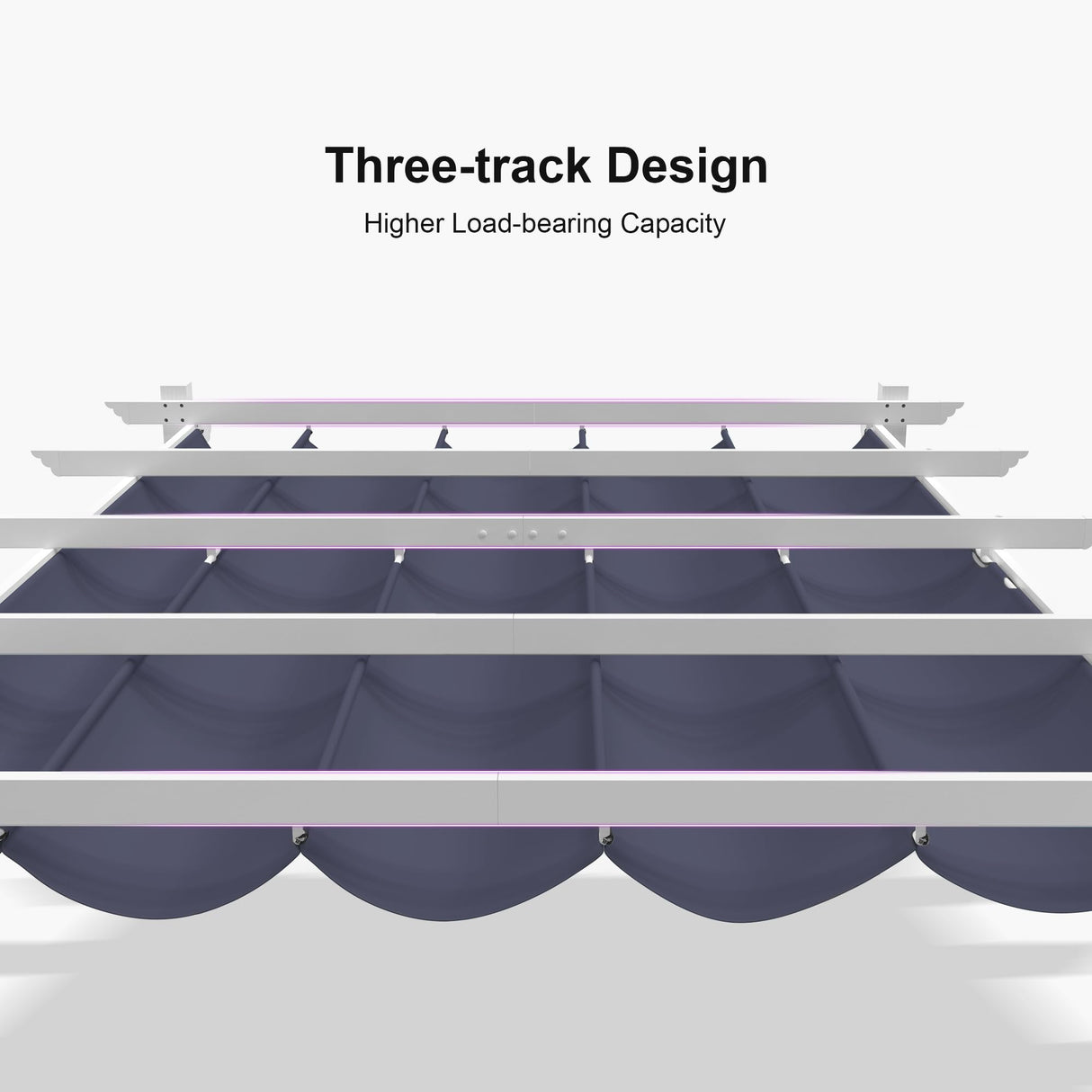 PURPLE LEAF Pergola 10' X 12' Outdoor Retractable Pergola with Sun Shade Canopy Cover White Patio Metal Shelter for Garden Porch Yard BBQ Beach Gazebo Grape Trellis Pergola, Navy Blue PURPLE LEAF