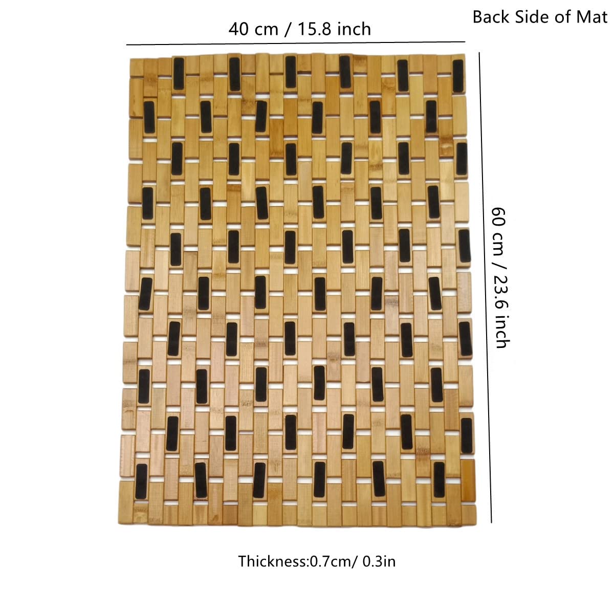 HJJKKH Bath Mat Rayon Derived from Bamboo 15.7X 23.6 inches, Non Slip and Foldable Floor Shower Bath Mat for Bathroom, Bathtub, Shower, Sauna, Hot Tub - WoodArtSupply