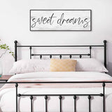 Sweet Dreams Signs Bedroom Wall Decor Above Bed Rustic Canvas Wall Art for Farmhouse Decor Large Size Framed Wall Art Master Guest Bedroom Signs Wall Decor above Bed (Black Wooden Frame/ 43x15inch) COHLOE