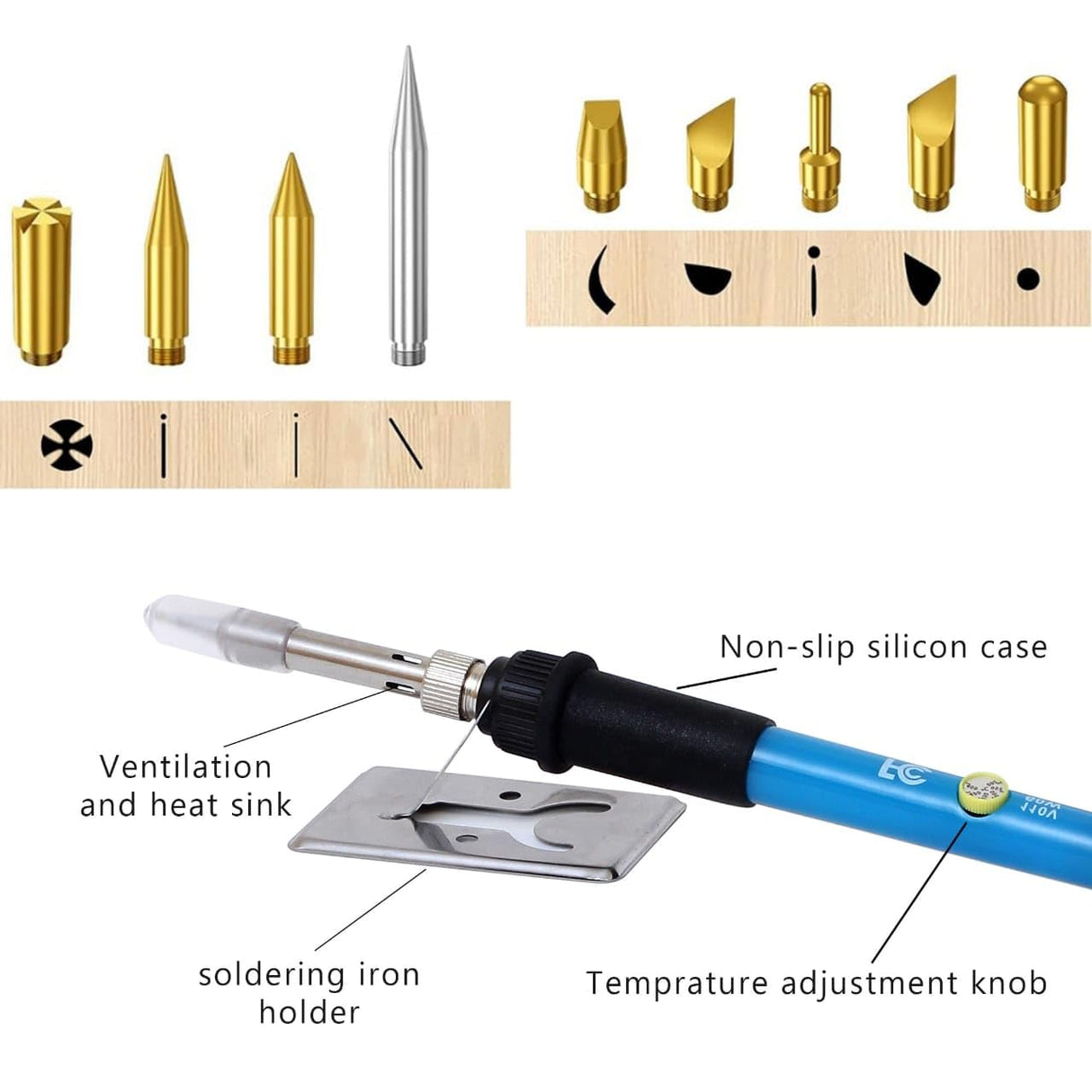 Belleavenue Wood Burning Kit 42Pcs Power Switch and Adjustable Temperature with Wood Burner Pen 392~842°F for Adults Wood Burning Tool for Pyrography Leather, Black Belleavenue