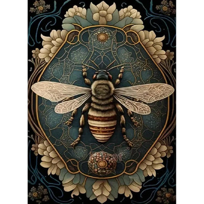 JFYHAB Bee Diamond Painting Kits for Adults Flower 5D DIY Diamond Art Kits for Beginners Round Full Drill Diamond Painting for Home Wall Decoration Gift 12×16 inch