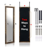 Sunix Wood Full Length Mirror, 48" x 14" Wall Mirror with Wood Frame, Full Length Door Mirror, Hanging Mirror Body Mirror for Bedroom, Rustic Frame Sunix