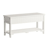 Roundhill Furniture Quality Solid Wood Shoe Bench with Storage, White Roundhill Furniture
