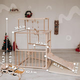 Woodandhearts Indoor Playground, Made in EU Jungle Gym for Kids Ages 1-4, Toddler Jungle Gym, Kids Playground, Jungle Gym for Kids Ages 1-4, Toddler Jungle Gym, Montessori Play Gym Wood And Hearts