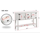 LKTART Solid Wood Farmhouse Console Table Sofa Table with Storage Drawers and Shelves for Storage Entry Hallway Foyer Sofa Side Table(48" Antique White) LKTART