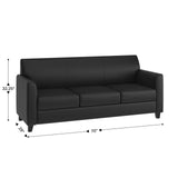 Flash Furniture HERCULES Diplomat Series Black LeatherSoft Sofa Flash Furniture