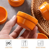 Creme Brulee Ramekins 1.5 oz Set of 6 Oven Safe, Vidalenta Ceramic Dipping Sauce Cups Dessert Dishes Bowls for Kitchen Custard Dessert Charcuterie Board, Orange Vidalenta