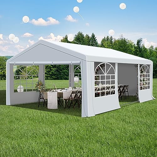 Raysfung 20 x 20Ft Party Tent Heavy Duty, Outdoor Wedding Tent with Removable Sidewalls, Event Gazebo Shelters Canopy for Party