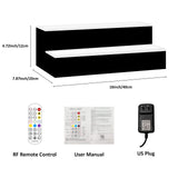 VONCI 16 Inch LED Lighted Liquor Bottle Display Shelf, 2 Step Acrylic Illuminated Bar Bottle Display Shelf with Remote and App Control for Home Commercial Bar Party VONCI