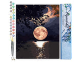 Figured'Art Paint by Numbers Kit for Adults Moon Reflection on The Lake 16"x20" - Craft Art Painting DIY Kit Rolled Canvas Without Frame Figured'Art