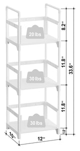 FIDUCIAL HOME 3 Tiers Small Bookshelf Book Shelf White Kids Bookcase Mini Short Book Rack Storage Organizer Easy Assemble, Sturdy FIDUCIAL HOME