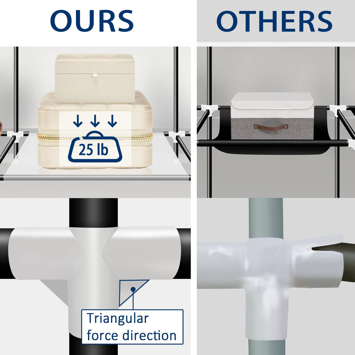 LOKEME Portable Closet, 67 Inch Wardrobe Closet for Hanging Clothes with 4 Hanging Rods, 25mm Steel Tube Clothes Storage Organizer for Extra Sturdy, Quick and Easy to Assembly, Gray Cover LOKEME