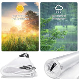 Heavy Duty Waterproof Clear Tarp-Thicken Clear Vinyl PVC Tarps Transparent Tarpaulin with Brass Grommets for Camping Patio Gazebo Outdoor-Tarp to Cover The Sun and Rain TOPCHANCES
