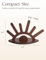 Oaque Wooden Ring Holder, Evil Eye Ring Display Wood Ring Stand, Cute Jewelry Display for Ring Display Stand, Christmas Birthday Engagement Gift for Women Her Oaque