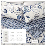 Full / Queen Coastal Quilt Bedding Set, Summer Coastal Quilt with Shams, Beach 3-Piece Reversible All Season Bedspread Quilt Set. Lightweight Nautical Quilted Coverlet. Catalina Collection, Navy. Great Bay Home