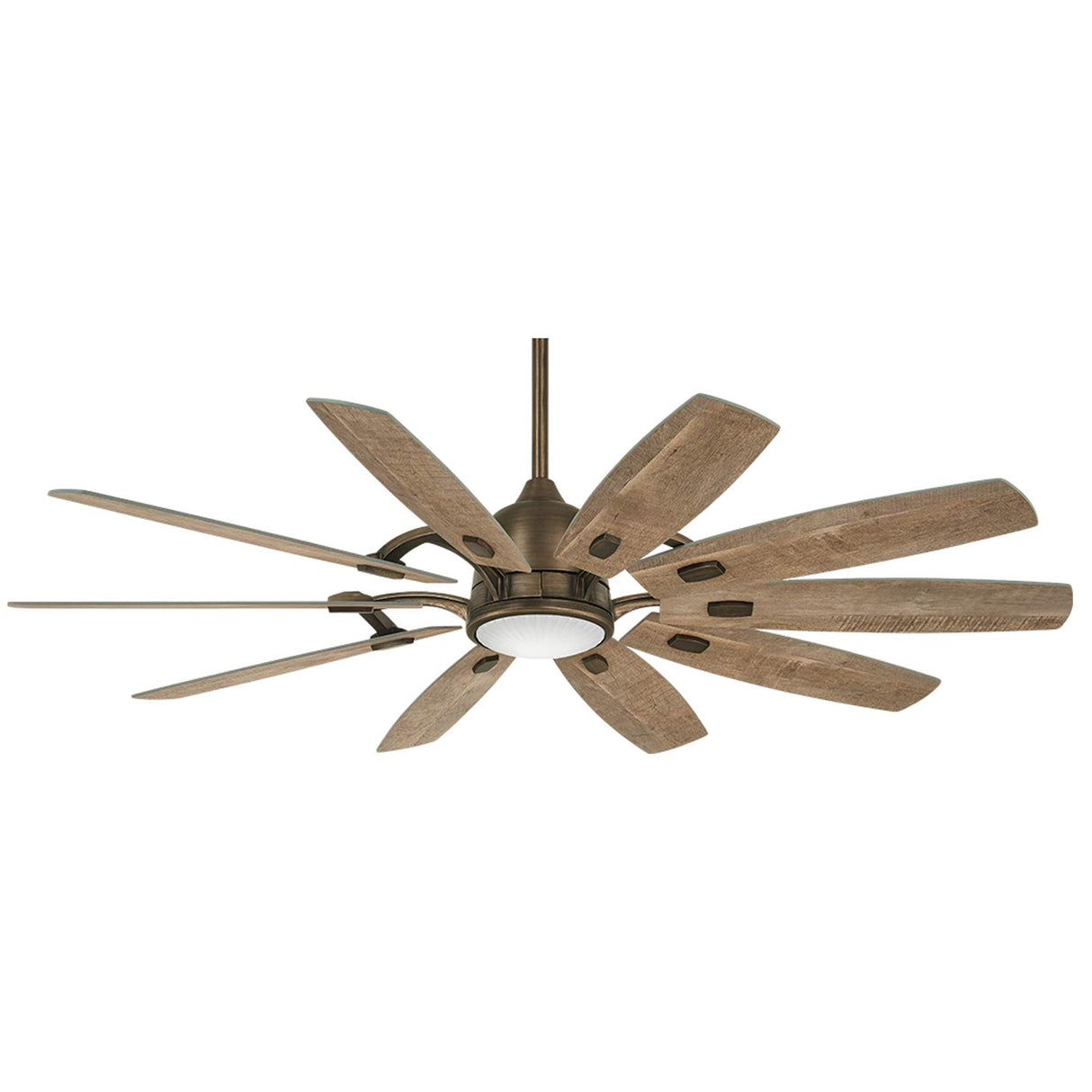 MINKA-AIRE F864L-HBZ Barn 65 Ceiling Fan with LED Light and DC Motor, Brown Heirloom Bronze Finish MINKA-AIRE