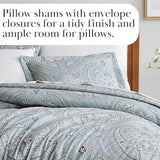 Southshore Fine Living, Inc. Oversized Full/Queen Size Comforter Bedding Set, Boho Paisley Bedding, Full Size/Queen Bed Comforter Set with 2 Matching Shams, Pure Melody Aqua Southshore Fine Living, Inc.