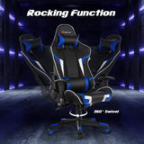 Goplus Gaming Chair, Massage Office Chair Computer Gaming Racing Chair, High Back PU Leather Adjustable Arms Headrest Ergonomic Reclining Game Chair, Rolling Swivel Executive Chair Goplus