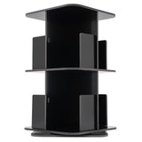 Wingderlier 2-Tier 360° Rotating Black Bookshelf - Space-Saving Stackable Storage Solution Wingderlier