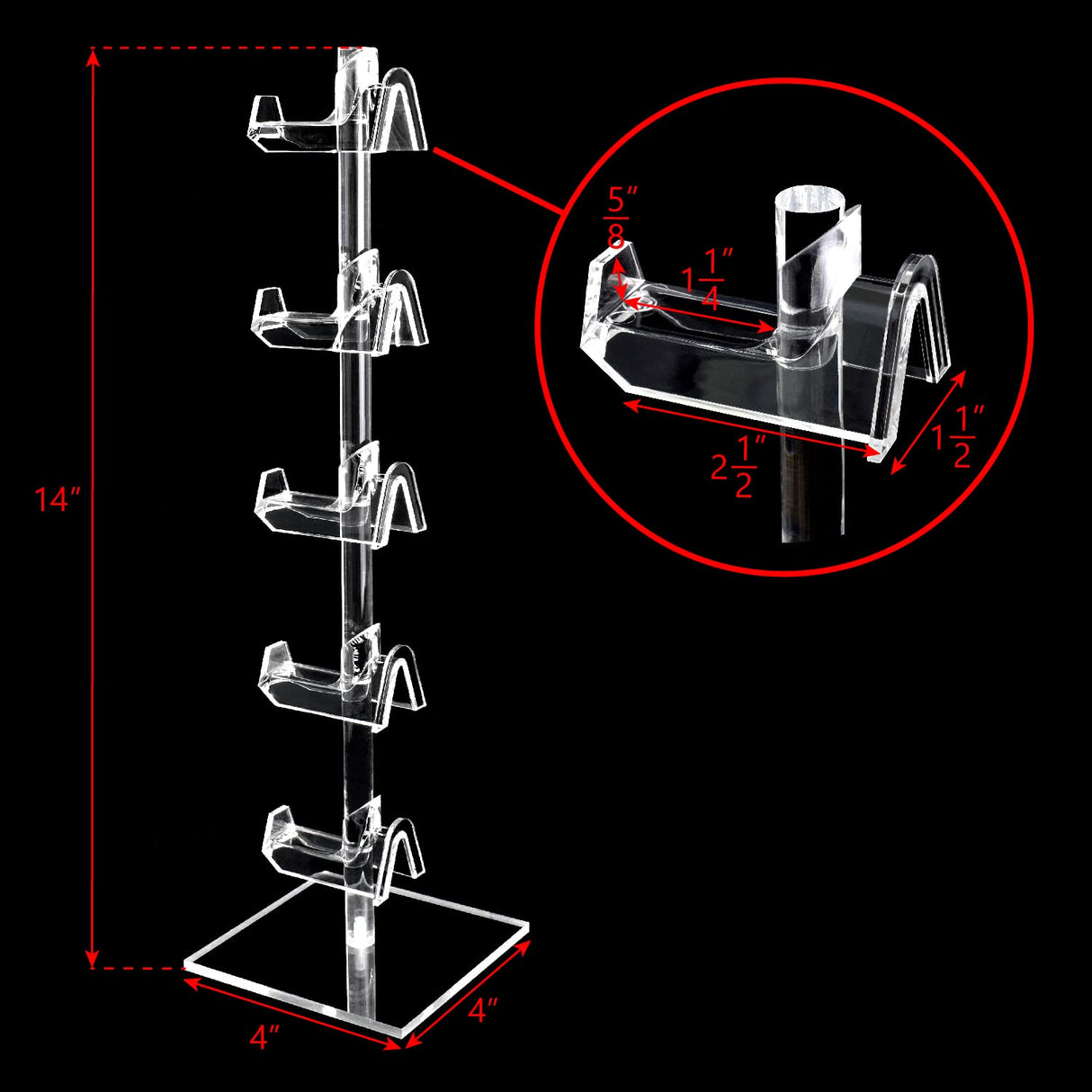 MOOCA 2 Pcs Set Premium Acrylic Sunglass Organizer, Glasses Holder, Sunglass Holder, Glasses Stand, Eye Glass Holder, 5 Frames for Each MOOCA