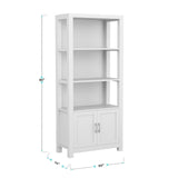 Martha Stewart Hutton Four Tier Shaker Bookcase with Storage Cabinet in Gray with Brushed Nickel Hardware Martha Stewart