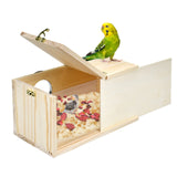 CooShou Parakeet Nesting Box Cockatiel Nesting Natural Pine Bird Nest Bird Breeding Box House Acrylic Transparent Bird Box with Detachable Wooden Board for Lovebirds Cockatiel Budgie Conure Parrot S CooShou