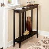 The Lakeside Collection Slim Entryway Home Accent or Console Table with Antique Finish, 7" Deep, Perfect for Small Spaces, Black The Lakeside Collection