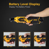 Meagle Cordless Ratchet Electric Ratchet for Husband/Diy/Pro Mechanic Battery Ratchet Power Ratchet Suitable for Auto/Home Repair, 3/8 Inch Ratchet 40 Ft-Lbs 230 Rpm 12V, 2000Mah for Auto Shop Meagle