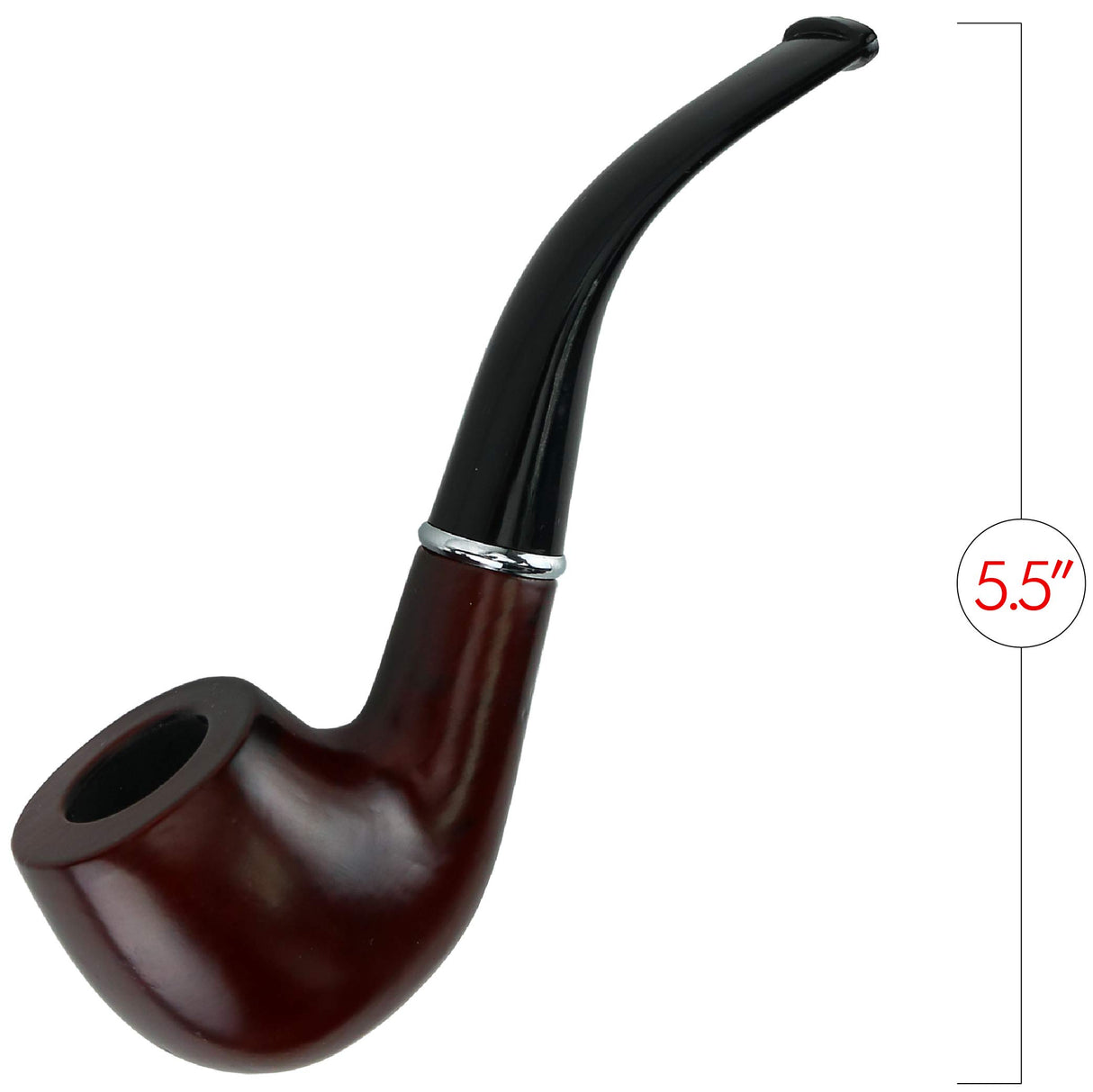 Skeleteen Fake Pipe Costume Accessory - Wood Look Tobacco Prop Pipe for Dress Up and Pretend Play Skeleteen