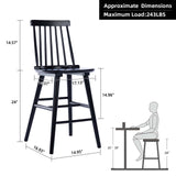 Duhome Wood Bar Stools Set of 2, Farmhouse Counter Stools 24’’ Barstool with Spindle Back Counter Height Stool Chairs for Kitchen Islands, Black Duhome Elegant Lifestyle