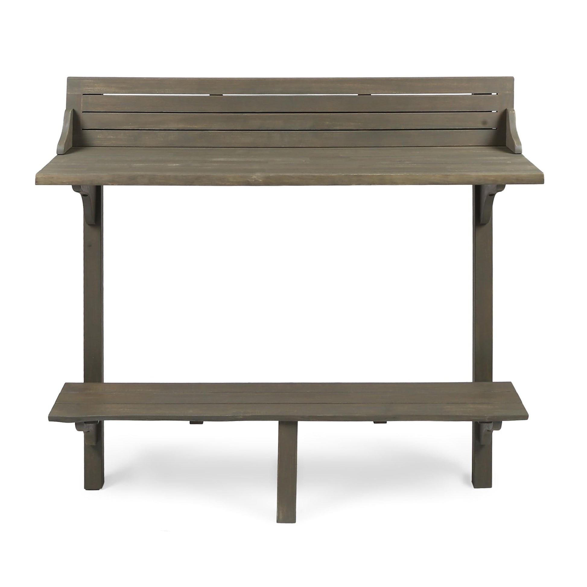 Christopher Knight Home Caribbean Outdoor Acacia Wood Balcony Bar Set, 3-Pcs Set, Grey Finish - WoodArtSupply