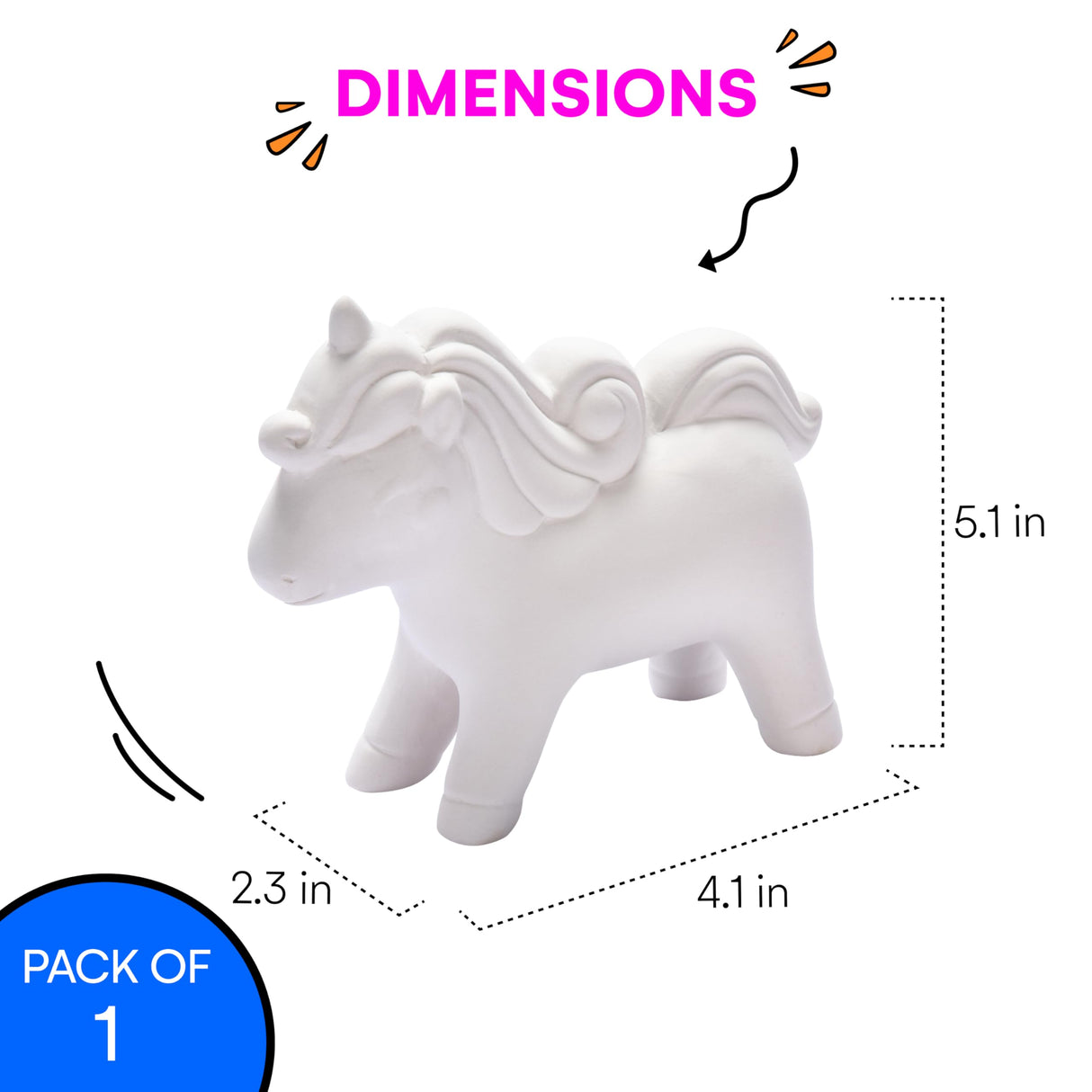 Neliblu Amazaque Paint Your Own Unicorn Kit - Pony Painting Kit Craft Set for Kids - Unicorn Painting Kit for Girls - Non-Toxic, Water-Based Paints Art DIY Set - Birthday, Party, School Craft Neliblu