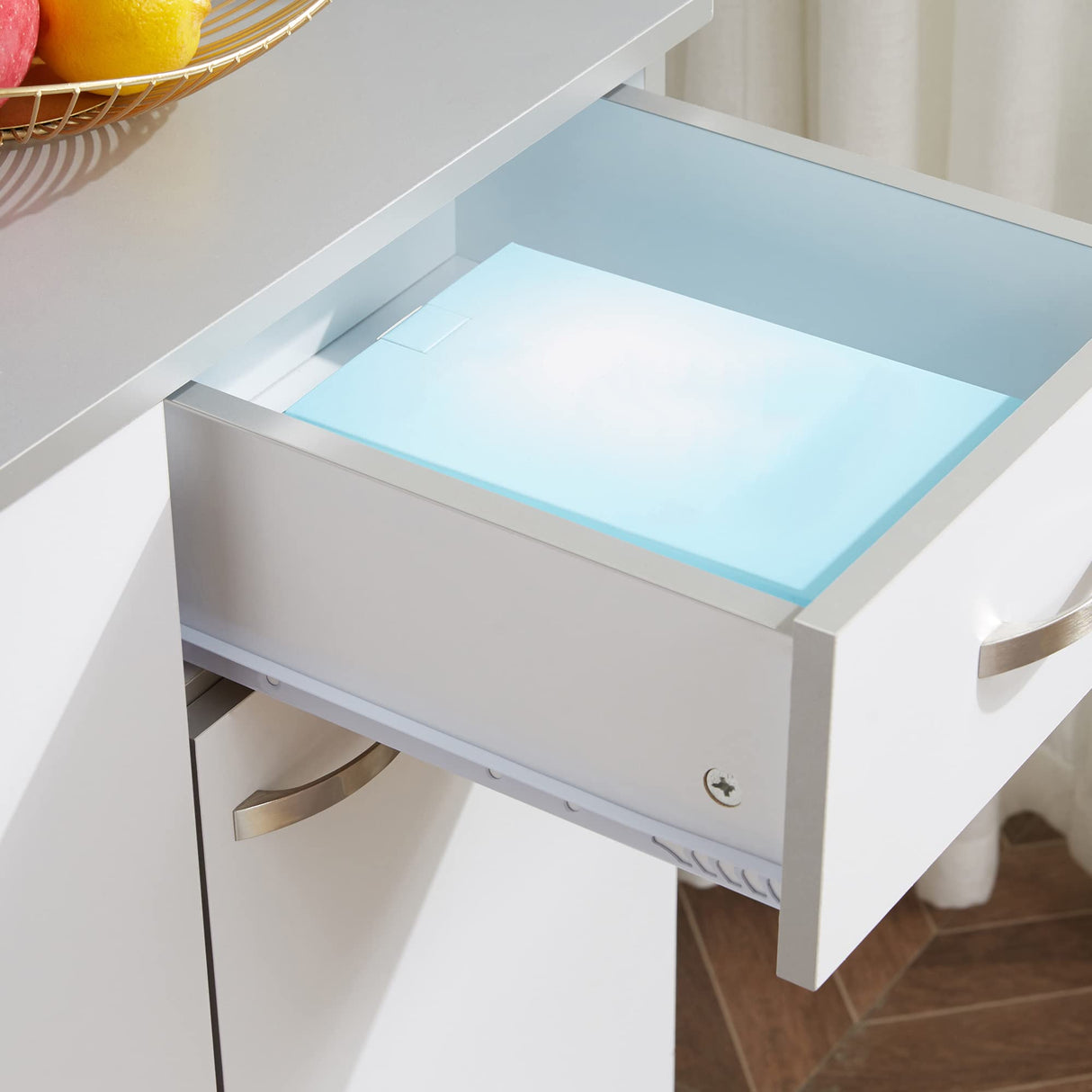 HOMCOM 71" Freestanding Buffet with Hutch, Kitchen Storage Cabinets, Pantry with 6 Doors, 3 Adjustable Shelves, and Drawer for Living Room, White HOMCOM