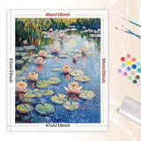 Water Lily Garden Paint by Numbers Kit for Adults - DIY Monet-Inspired Water Lilies Painting on Canvas 16x20 Inches, Acrylic Paint Set, Suitable for Beginners, for Home Decoration/Gifts TAOPAOLAB