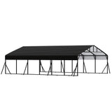 20 x 30 FT Metal Carport with Galvanized Steel Roof, Heavy Duty Metal Roof Carport with Enhanced Base, Tall MetalCarport Kits Garage for Tractors, Trucks, Boats, Cars Reljofum
