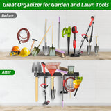 PIYILO Garage Organization, Garage Tool Organizer Wall Mount with 48 inches Rails and 6 Double-layer Hooks, Garden Tool Rack Heavy Duty, Garage Hanging Storage Rack For Yard Tools, Shovel, Shed PIYILO