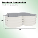 2 Pack Galvanized Raised Garden Bed – 4x4x1ft Raised Beds-Coated Metal Planter Box with Floral Edge, Easy Assembly Rust-Resistant Outdoor/Indoor Garden Box for Vegetables, Flowers, Herbs, White GarveeHome