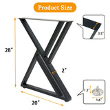 MinWadil 2PCS 28" H x 20" W Black Cast Iron Metal Table Legs, Industrial Modern DIY Furniture Legs for Work, Dining, Outdoor, Kitchen, Computer Tables & Benches MinWadil