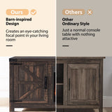 T4TREAM Fireplace TV Stand for 65 Inch TV, Farmhouse Barn Door Media Console, Entertainment Center with 18" Electric Fireplace Storage Cabinet Doors,for Living Room, 58 Inch, Dark Rustic Oak T4TREAM